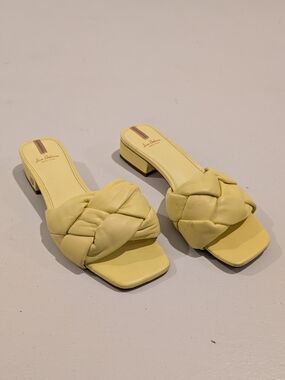 Sam Edelman Braided Slide Sandals - Pale Yellow